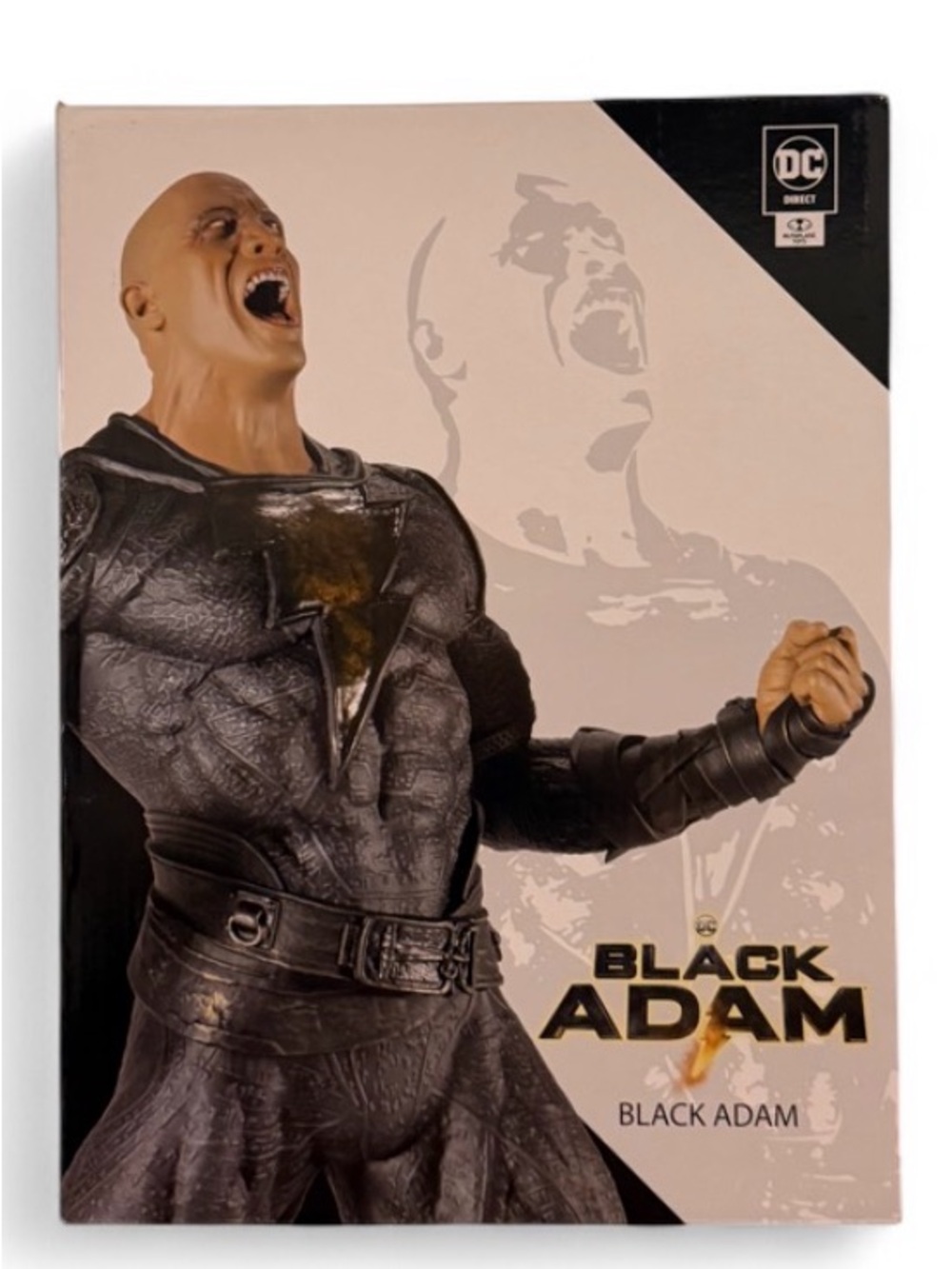 DC Black Adam Statue – Black with Gold Lightning Accent